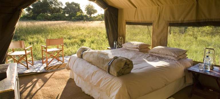 The bedroom view at Savute Under Canvas, Accomodation, Botswana