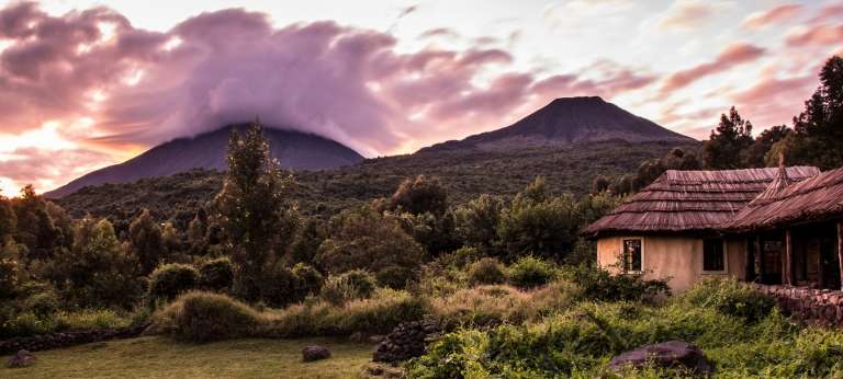 Mount Gahinga Lodge View in Virunga Volcanoes, Uganda